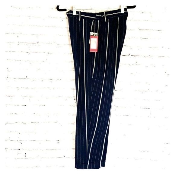 NWT Vince Camuto eTherealdawnF1 Navy White Trousers Size 2 - Picture 1 of 16